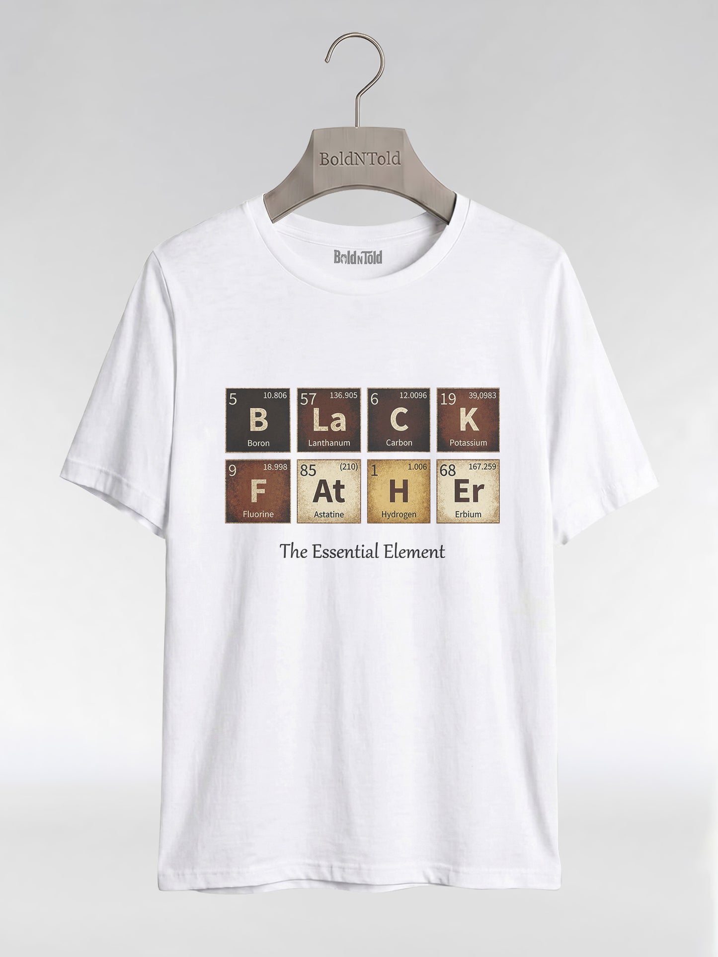 Black Father: The Essential Element Periodic Table Graphic T-Shirt - BoldnTold